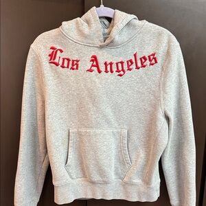 Kendall & Kylie Embroidered Los Angeles Gray Hoodie Sz Small